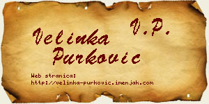 Velinka Purković vizit kartica
